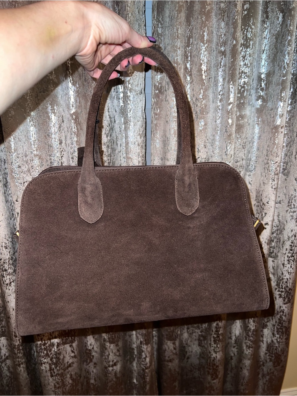 Brown suede purse